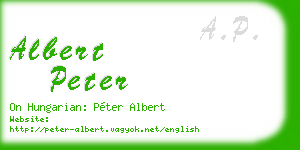 albert peter business card