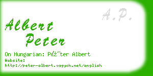 albert peter business card
